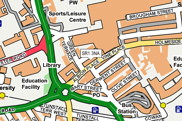 SR1 3NA map - OS OpenMap – Local (Ordnance Survey)