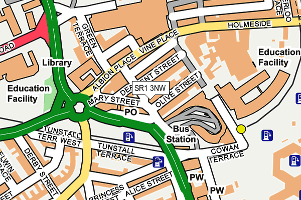 SR1 3NW map - OS OpenMap – Local (Ordnance Survey)