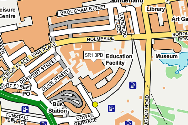 SR1 3PD map - OS OpenMap – Local (Ordnance Survey)