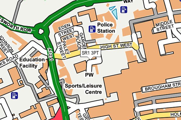 SR1 3PT map - OS OpenMap – Local (Ordnance Survey)