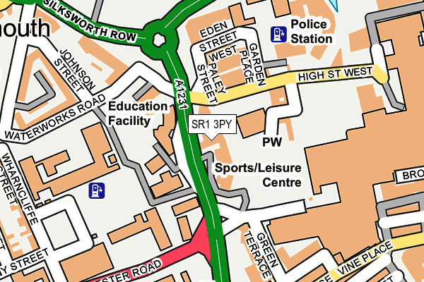 SR1 3PY map - OS OpenMap – Local (Ordnance Survey)