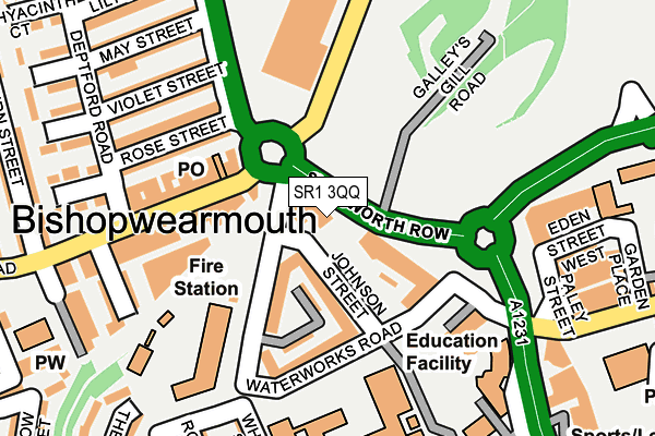 SR1 3QQ map - OS OpenMap – Local (Ordnance Survey)