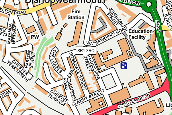 SR1 3RQ map - OS OpenMap – Local (Ordnance Survey)