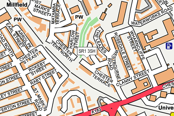 SR1 3SH map - OS OpenMap – Local (Ordnance Survey)