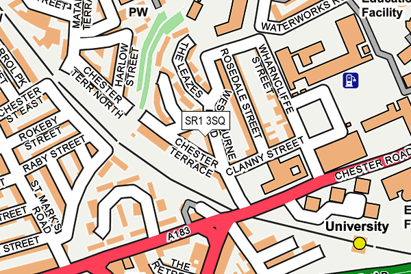 SR1 3SQ map - OS OpenMap – Local (Ordnance Survey)