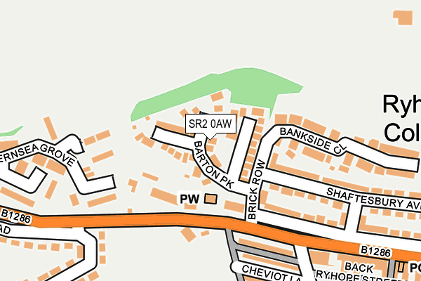 SR2 0AW map - OS OpenMap – Local (Ordnance Survey)