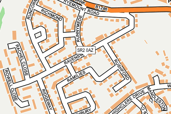 SR2 0AZ map - OS OpenMap – Local (Ordnance Survey)