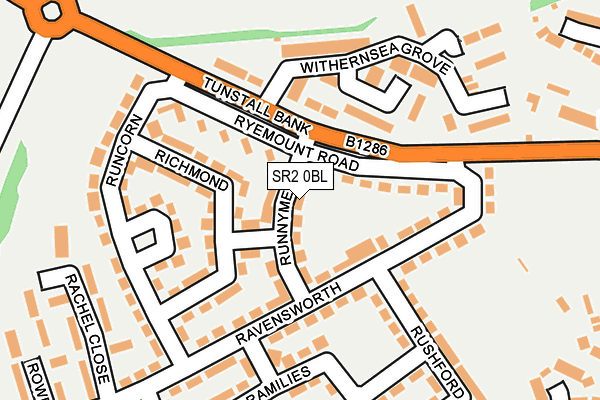 SR2 0BL map - OS OpenMap – Local (Ordnance Survey)