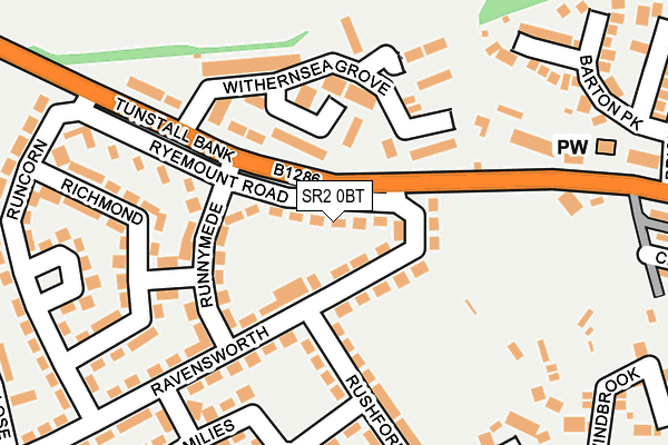 SR2 0BT map - OS OpenMap – Local (Ordnance Survey)