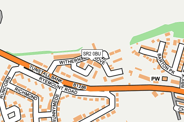 SR2 0BU map - OS OpenMap – Local (Ordnance Survey)