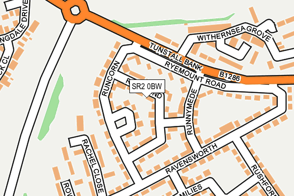SR2 0BW map - OS OpenMap – Local (Ordnance Survey)