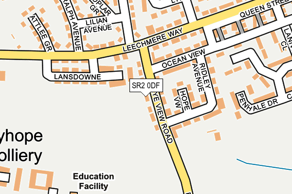 SR2 0DF map - OS OpenMap – Local (Ordnance Survey)