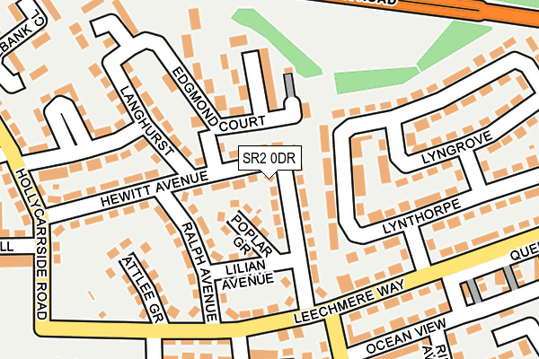 SR2 0DR map - OS OpenMap – Local (Ordnance Survey)