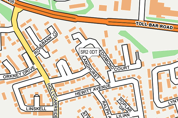 SR2 0DT map - OS OpenMap – Local (Ordnance Survey)