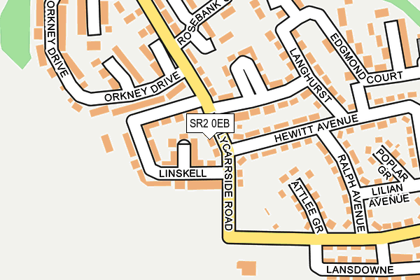 SR2 0EB map - OS OpenMap – Local (Ordnance Survey)