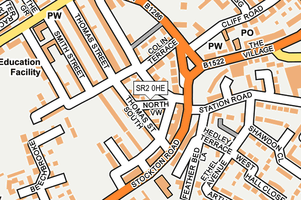 SR2 0HE map - OS OpenMap – Local (Ordnance Survey)