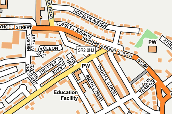 SR2 0HJ map - OS OpenMap – Local (Ordnance Survey)