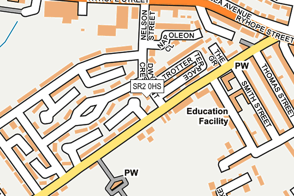 SR2 0HS map - OS OpenMap – Local (Ordnance Survey)