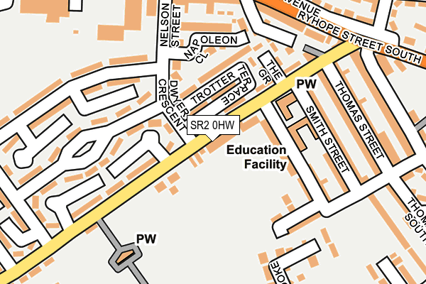 SR2 0HW map - OS OpenMap – Local (Ordnance Survey)