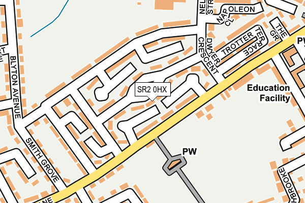 SR2 0HX map - OS OpenMap – Local (Ordnance Survey)