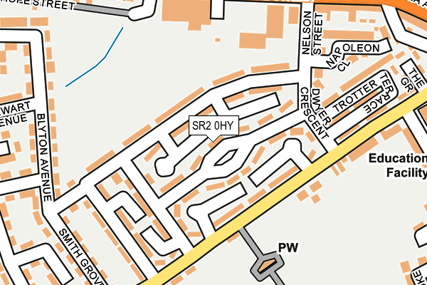 SR2 0HY map - OS OpenMap – Local (Ordnance Survey)