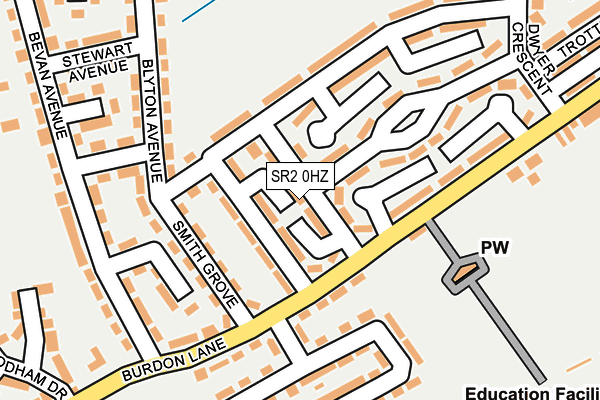 SR2 0HZ map - OS OpenMap – Local (Ordnance Survey)