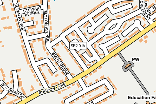 SR2 0JA map - OS OpenMap – Local (Ordnance Survey)