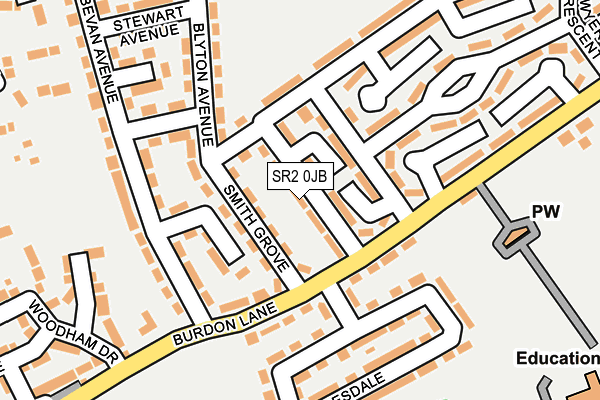 SR2 0JB map - OS OpenMap – Local (Ordnance Survey)