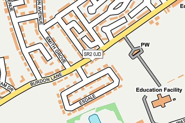 SR2 0JD map - OS OpenMap – Local (Ordnance Survey)