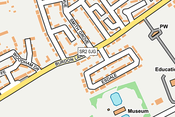 SR2 0JG map - OS OpenMap – Local (Ordnance Survey)