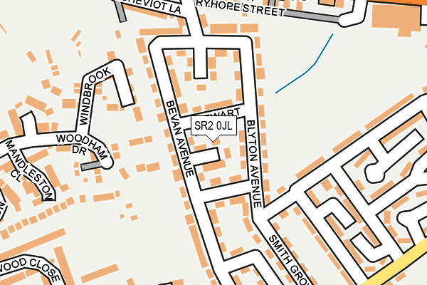 SR2 0JL map - OS OpenMap – Local (Ordnance Survey)