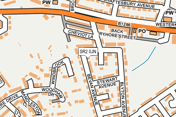 SR2 0JN map - OS OpenMap – Local (Ordnance Survey)