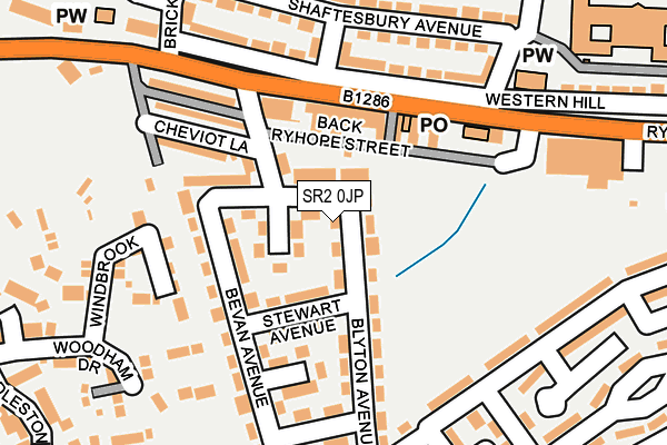 SR2 0JP map - OS OpenMap – Local (Ordnance Survey)