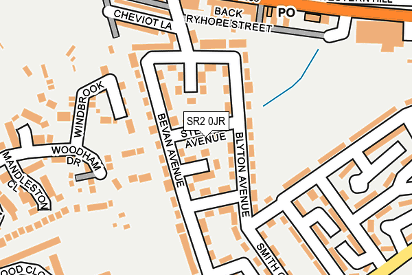 SR2 0JR map - OS OpenMap – Local (Ordnance Survey)