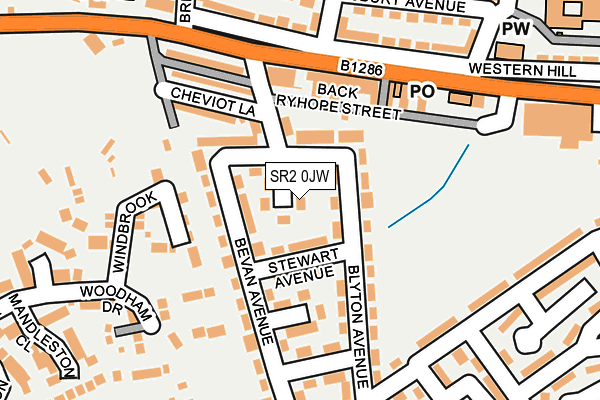 SR2 0JW map - OS OpenMap – Local (Ordnance Survey)