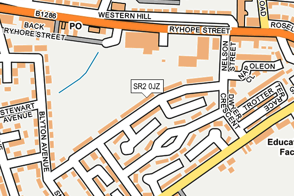 SR2 0JZ map - OS OpenMap – Local (Ordnance Survey)