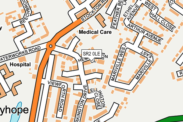 SR2 0LE map - OS OpenMap – Local (Ordnance Survey)