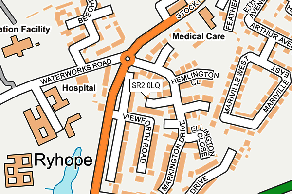 SR2 0LQ map - OS OpenMap – Local (Ordnance Survey)