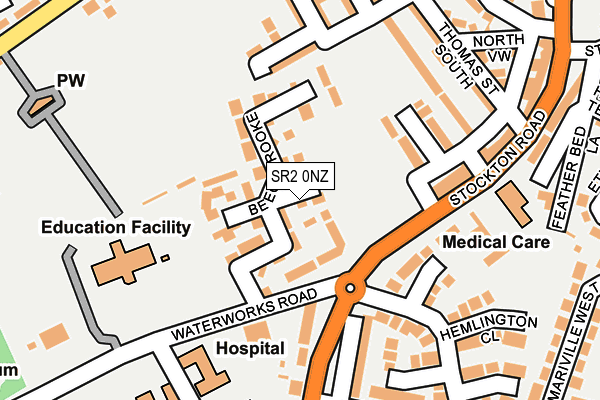 SR2 0NZ map - OS OpenMap – Local (Ordnance Survey)