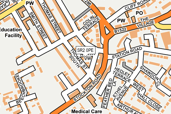 SR2 0PE map - OS OpenMap – Local (Ordnance Survey)