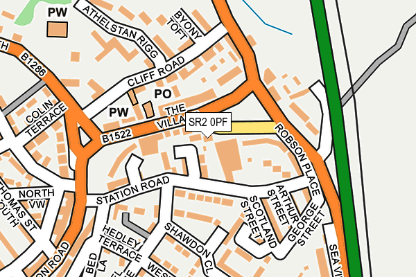 SR2 0PF map - OS OpenMap – Local (Ordnance Survey)