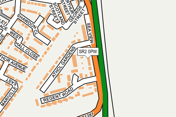 SR2 0PW map - OS OpenMap – Local (Ordnance Survey)