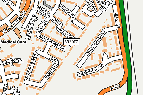 SR2 0PZ map - OS OpenMap – Local (Ordnance Survey)