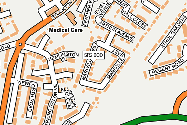 SR2 0QD map - OS OpenMap – Local (Ordnance Survey)