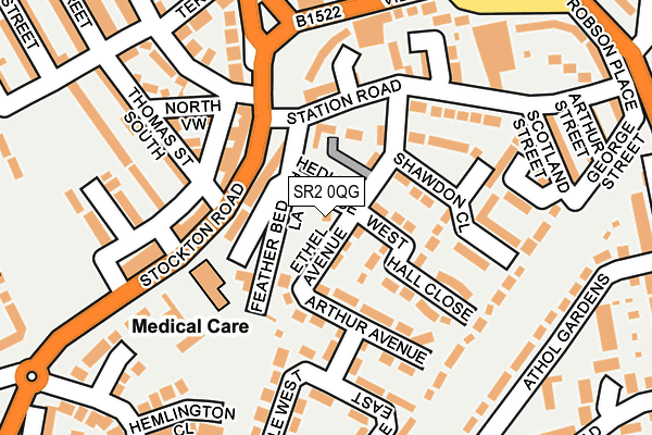 SR2 0QG map - OS OpenMap – Local (Ordnance Survey)