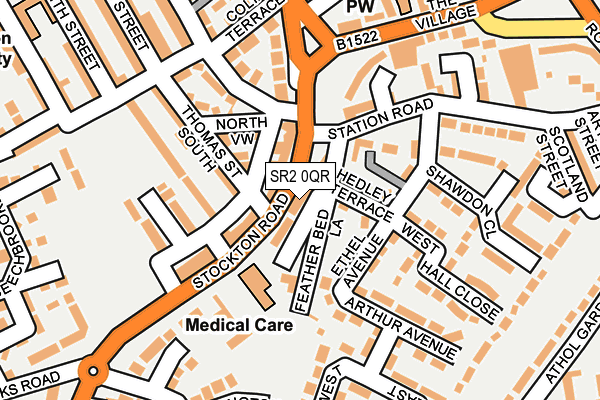 SR2 0QR map - OS OpenMap – Local (Ordnance Survey)
