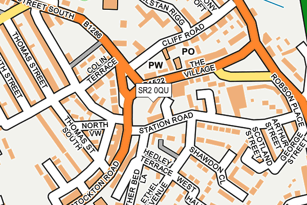 SR2 0QU map - OS OpenMap – Local (Ordnance Survey)