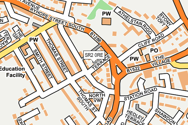 SR2 0RE map - OS OpenMap – Local (Ordnance Survey)