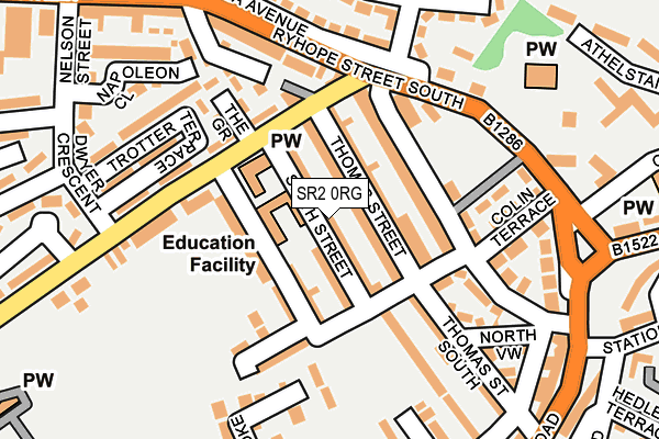 SR2 0RG map - OS OpenMap – Local (Ordnance Survey)