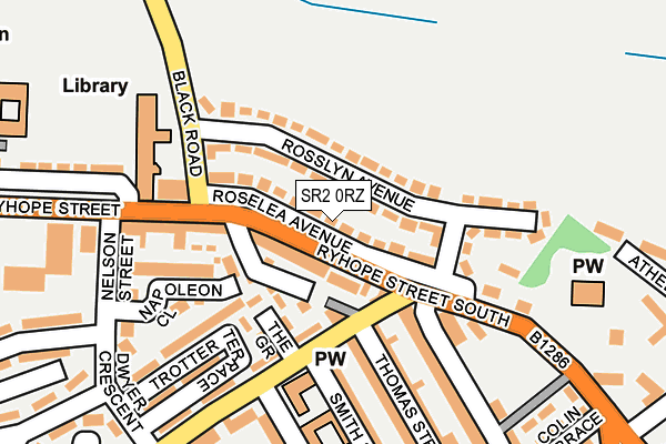 SR2 0RZ map - OS OpenMap – Local (Ordnance Survey)